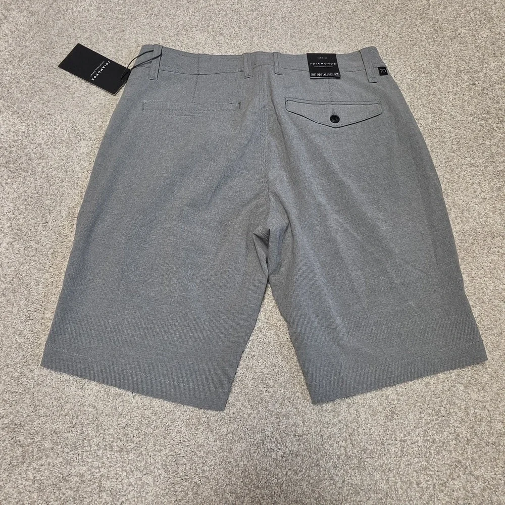 NWT 7 Diamonds Intertidal Performance Shorts Gray 4 Way Stretch Sz 31 10